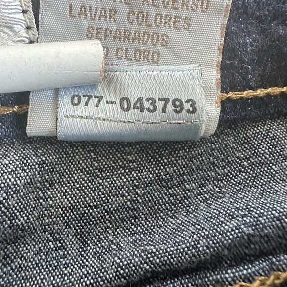 Baby Phat Jeans Juniors 7 Wide Leg Crop Dark Wash Denim Cat Logo Distressed Y2K - Picture 13 of 16